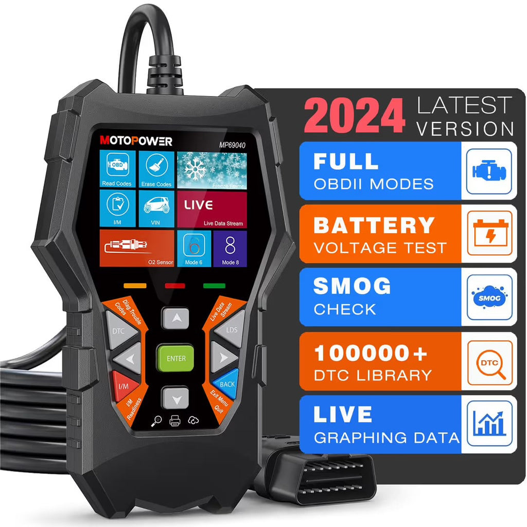 MotoPower MP69040 OBD2 Car Diagnostic Scanner – 2024 Latest Version