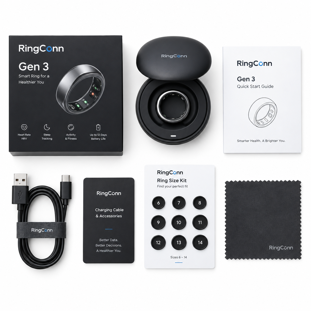 RingConn Gen 3 Smart Ring — Open Box | Health & Sleep Trackersize 12