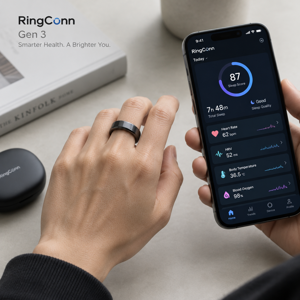 RingConn Gen 3 Smart Ring — Open Box | Health & Sleep Trackersize 12